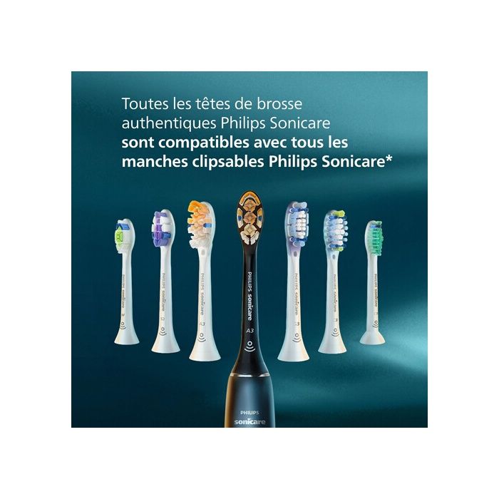 Lot de 4 tetes de brosse - PHILIPS - HX9054/88 - G3 Noire