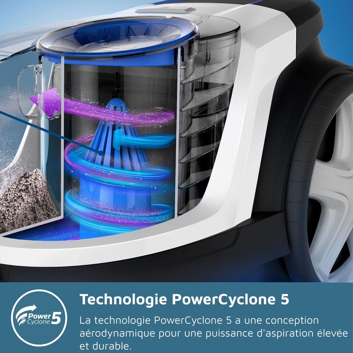 Aspirateur sans sac PHILIPS - FC9330/09 - Série 3000 PowerPro Compact - 900W - 76db - Rouge