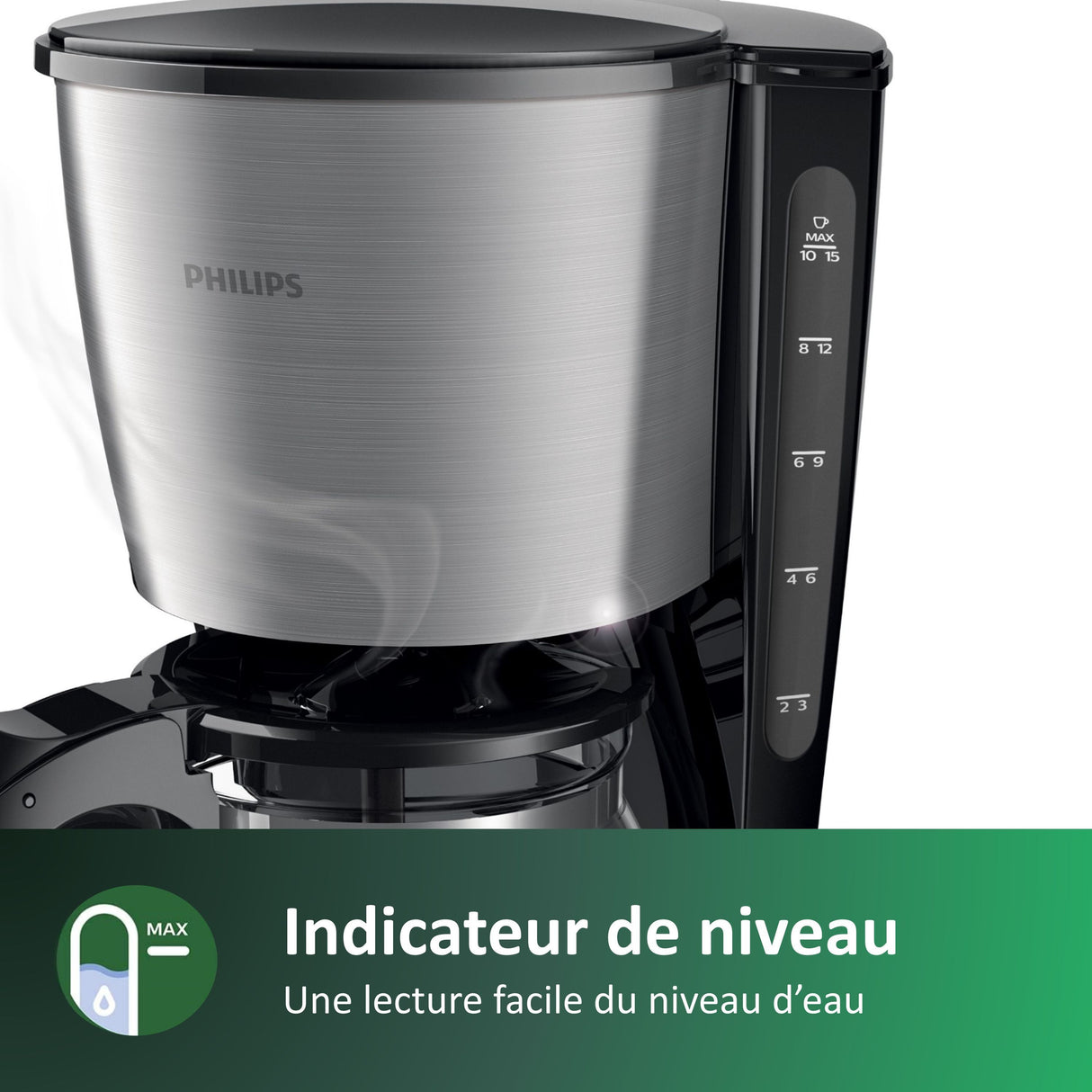 Cafetiere filtre - PHILIPS - HD7462/20 - Collection Métal - 1.2L - 1000W - Inox