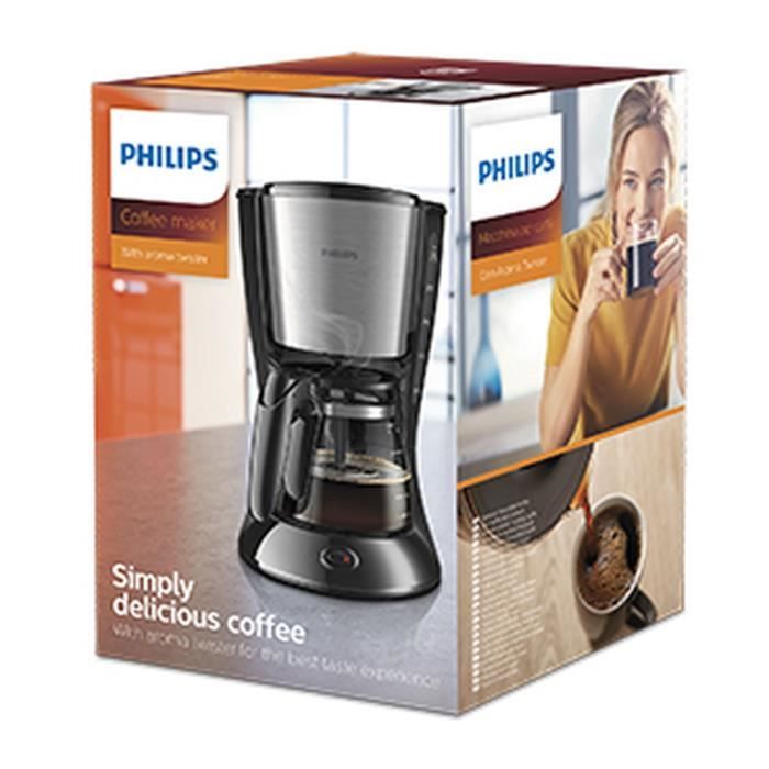 Cafetiere filtre PHILIPS Daily HD7462/20 - Noir et Inox - 15 tasses - 1000 Watt