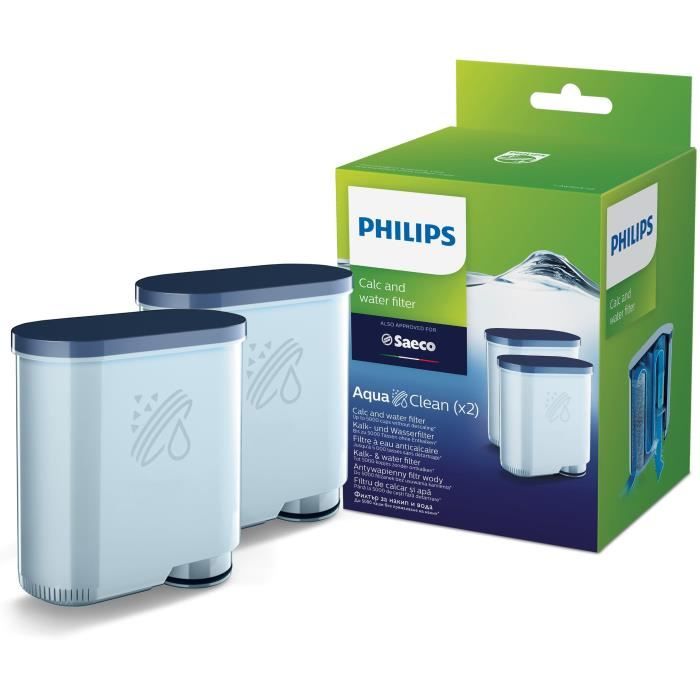 Filtre machine a café - PHILIPS - CA6903/20 - filtre eau et calcaire aquaclean compatible cafetieres Philips & Saeco - x2 (6 mois)