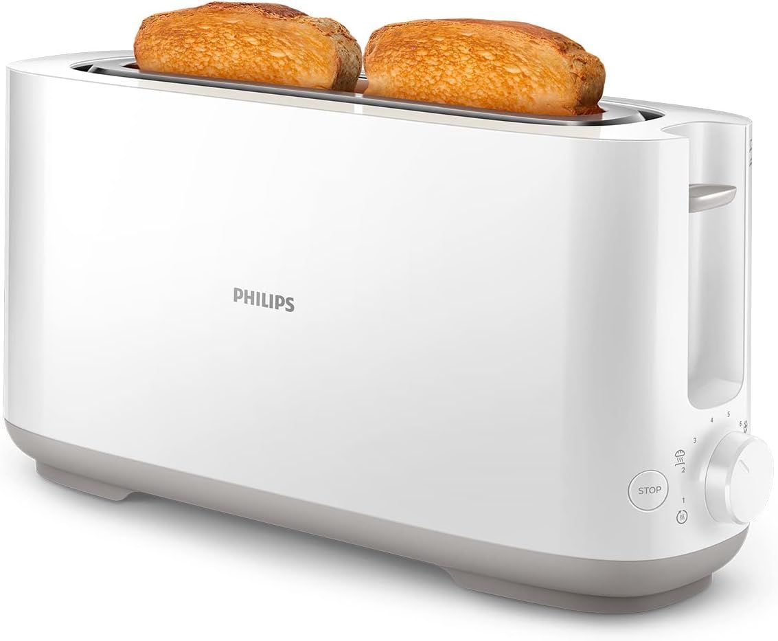 Grille-pain - PHILIPS - HD2590/00 - Toaster blanc Daily - 1 fente longue - 830W