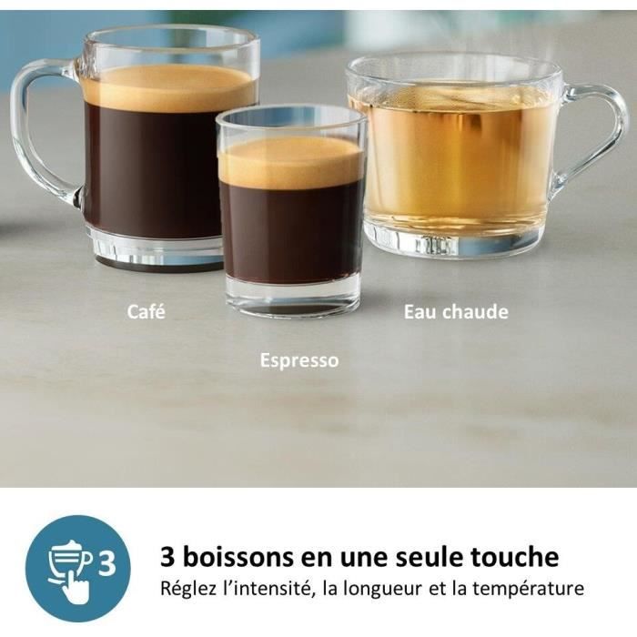 Machine a café Expresso broyeur - PHILIPS - EP1200/00 - Série 1200 - mousseur a lait - 2 cafés - Broyeur céramique - Noir brossé