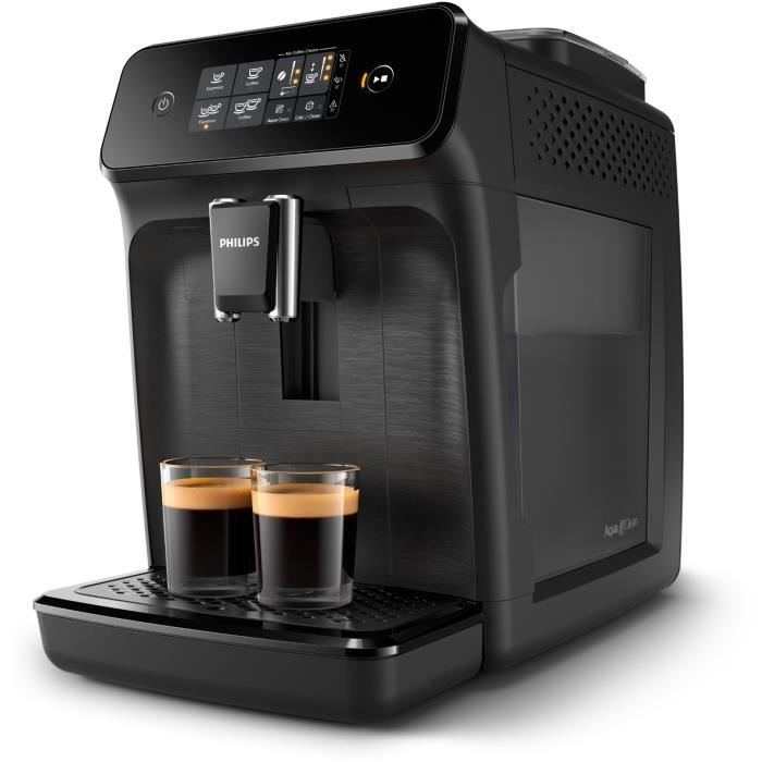 Machine a café Expresso broyeur - PHILIPS - EP1200/00 - Série 1200 - 2 cafés - Broyeur céramique - Noir brossé