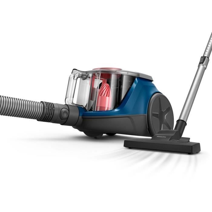 PHILIPS XB2123/09 - Aspirateur Traineau sans sac - 850 W - Compact - 1,3 L - Bleu foncÈ / Peche