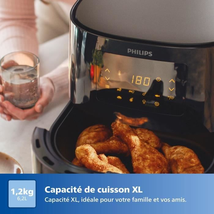 Friteuse sans huile - PHILIPS - HD9270/70 - Airfryer Série 3000 6.2L - 13 modes de cuisson - interface digitale - 1500W - Noir