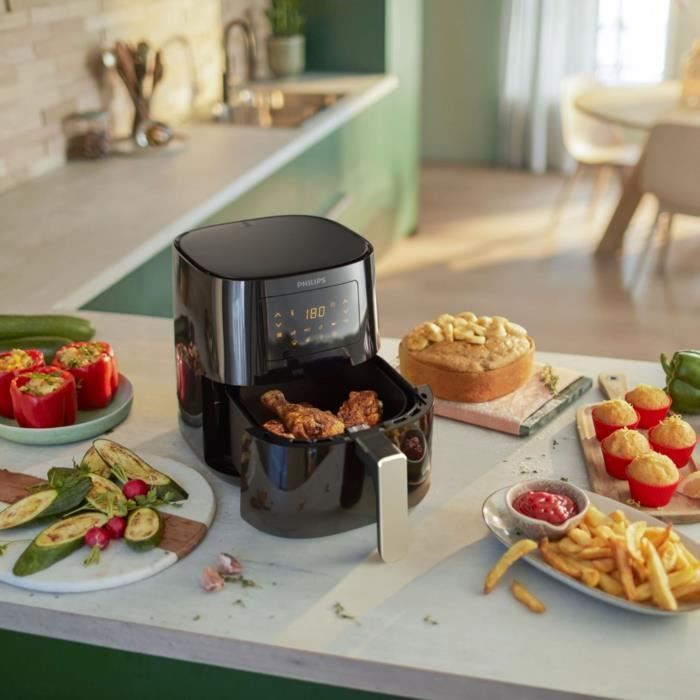 Friteuse sans huile - PHILIPS - Airfryer HD9252/70 SÈrie 3000 - 4.1L - Technologie Rapid Air - 7 prÈrÈglages - Noir
