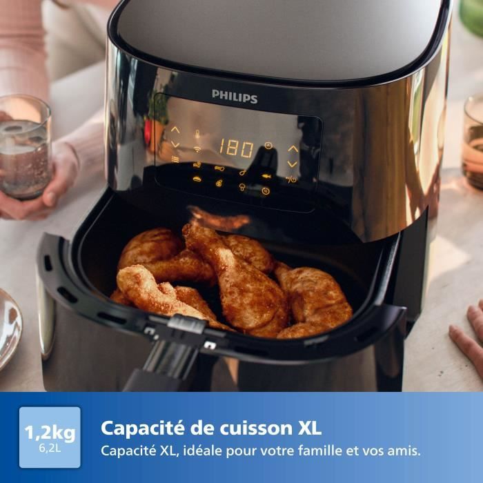 Friteuse sans huile - PHILIPS - HD9280/60 - Airfryer Série 5000 6.2L - 7 préréglages - connecté - 2000W - Gris
