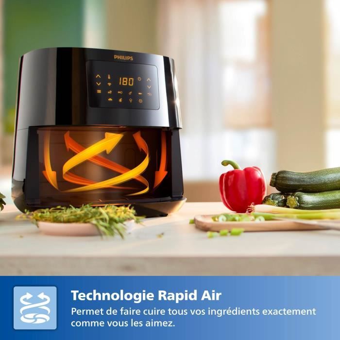 Friteuse sans huile - PHILIPS - HD9280/60 - Airfryer Série 5000 6.2L - 7 préréglages - connecté - 2000W - Gris