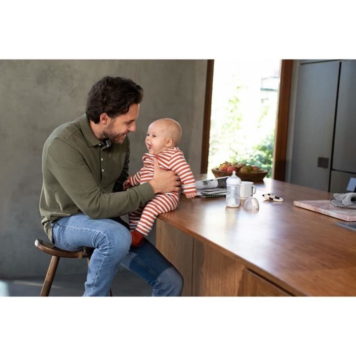 Lot de 2 biberons - PHILIPS AVENT- Natural 3.0 - Anti-colique - 260 ml - AirFree - Tétine imitant la forme du sein - Blanc