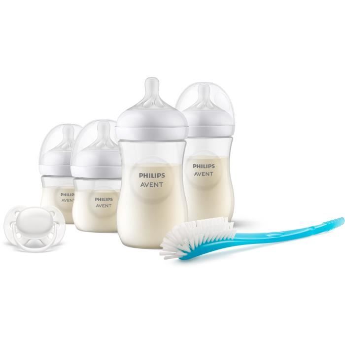 Kit nouveau-né - PHILIPS AVENT - Natural 3.0 - 2 Biberons 125ml + 2 Biberons 260ml + Sucette Ultra Douce 0-6M + Goupillon