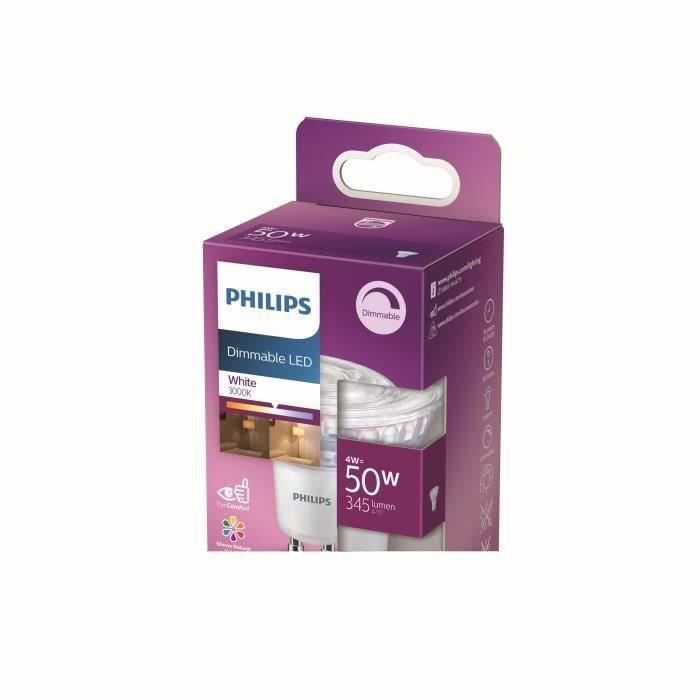 Philips Ampoule LED Equivalent 50W GU10, Dimmable, Verre
