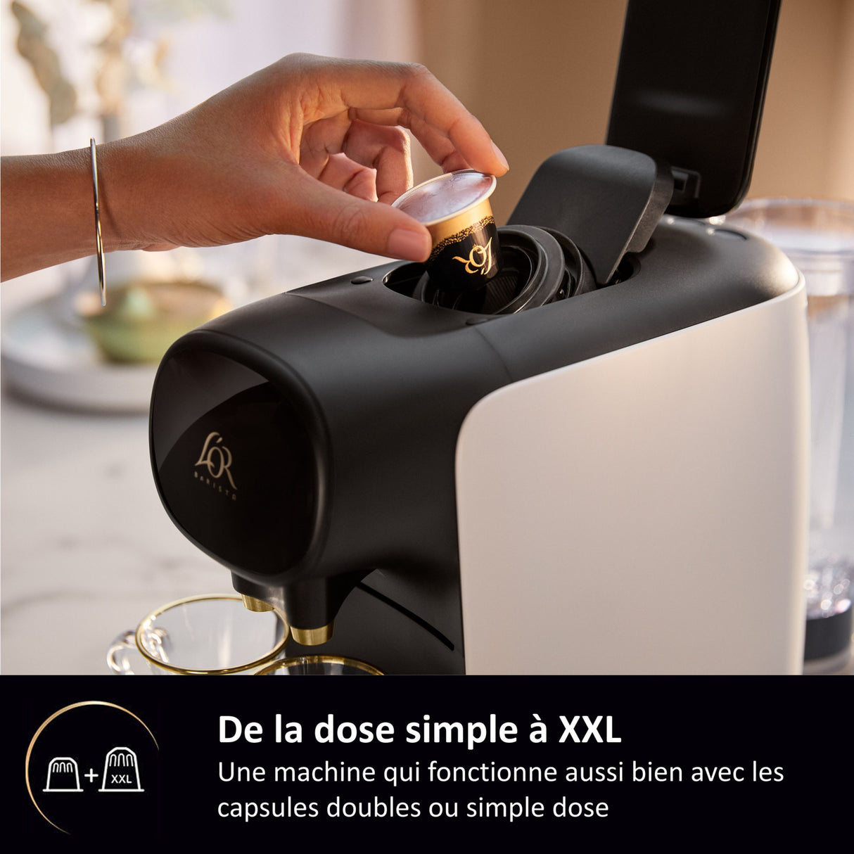 Cafetiere a capsules - PHILIPS - L'Or Barista - LM9012 - Sublime blanc