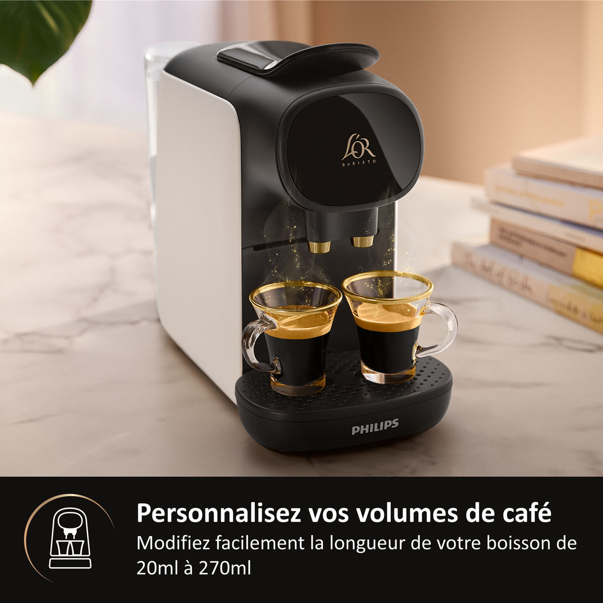 Cafetiere a capsules - PHILIPS - L'Or Barista - LM9012 - Sublime blanc