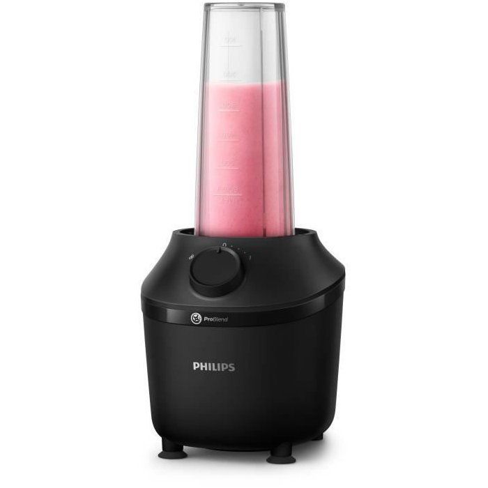 Blender mixeur - PHILIPS - HR2041/41 - Série 3000 avec gourde - 450W -1.9L - Noir