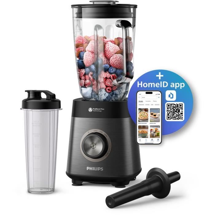 Blender - PHILIPS HR3041/00 - Bol 2 L - gourde incluse - lames amovibles - Gris