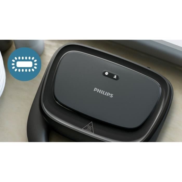 Appareil a croque-monsieur - PHILIPS - HD2331/90 - 750 W - Plaques triangulaires - Noir