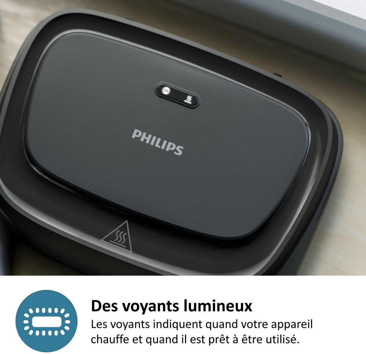 Croque monsieur - PHILIPS - HD2331/90 - Série 3000 - 750W - Plaques croque-monsieur toaster - Noir
