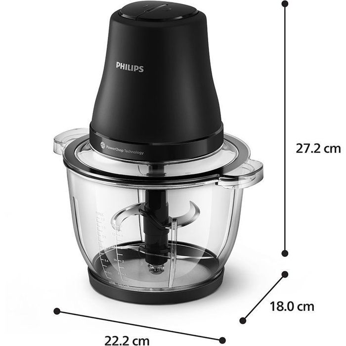 Hachoir électrique - PHILIPS - HR1502/00 - Série 3000 - Noir - 2L - 500W