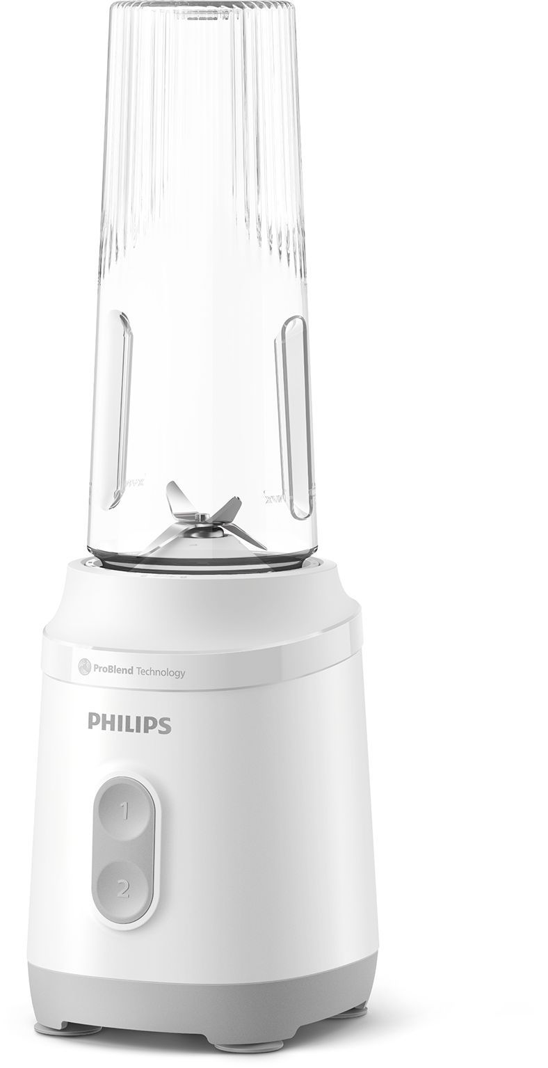 Blender mixeur - PHILIPS - HR2670/01 - Série 3000 - Blanc - Gourde Blend & Go 0,6L - 350W