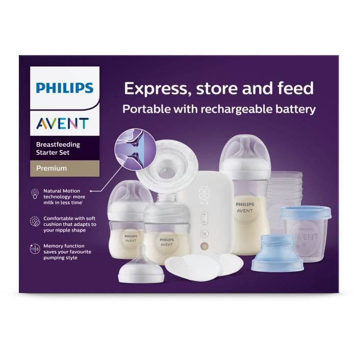 Kit tire-lait électrique - PHILIPS - Rechargeable - Simple - Natural Motion