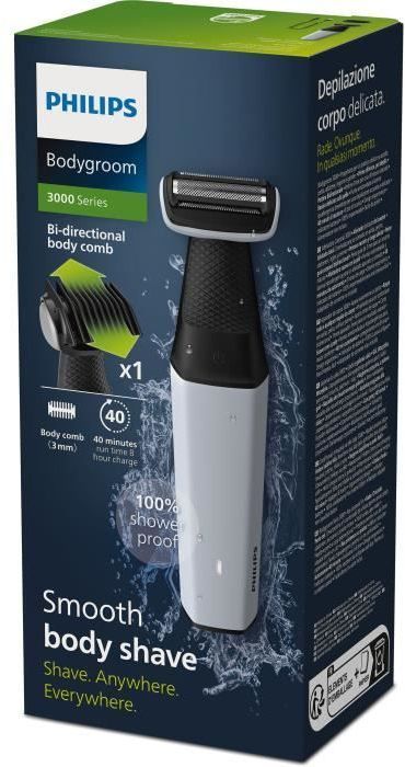 Tondeuse corps - PHILIPS - BG3007/01 Série 3000 - 5 W - 40 min - 1 sabot - Gris