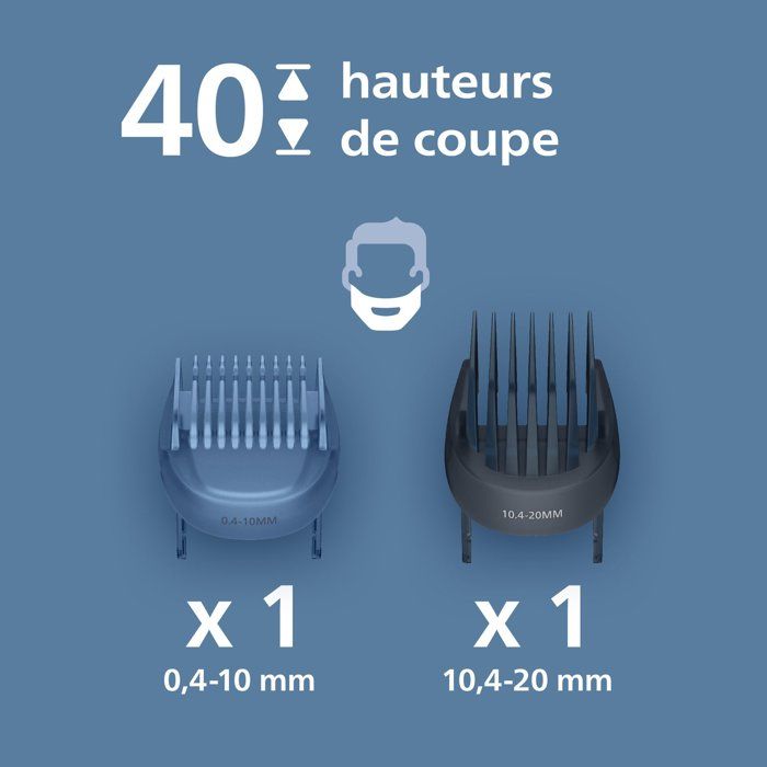 Tondeuse barbe précision - PHILIPS - Series 5000 BT5780/15 - Autonomie 1h40 - Sans fil - Noir