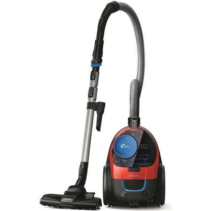 PHILIPS FC9330/09 Aspirateur traÓneau sans sac PowerPro Compact - 900W - 76 dB - Filtre Anti-allergie -Rouge