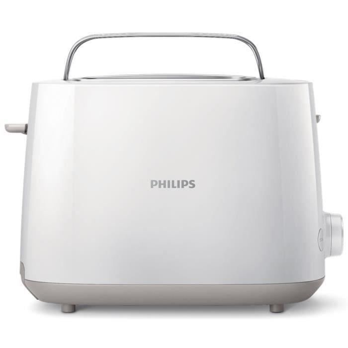 Grille-pain - PHILIPS - HD2581/00 - 2 fentes extra larges - 8 niveaux de dorage - 830 W - Réchauffe viennoiseries - Blanc