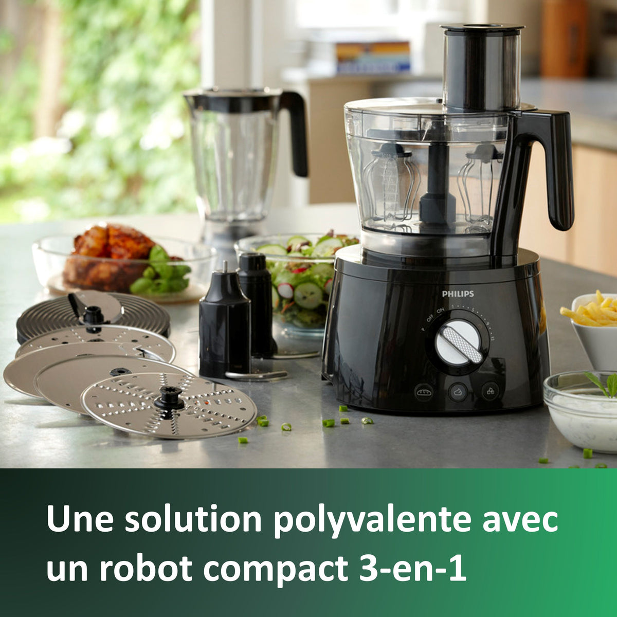 Robot de cuisine multifonction - PHILIPS - HR7776/90 - Série 7000 - 1300W - 12 vitesses - Noir