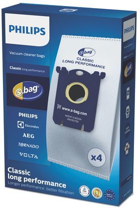 PHILIPS - Lot de 4 sacs aspirateur S-bag Classique Longue Performance - FC8021