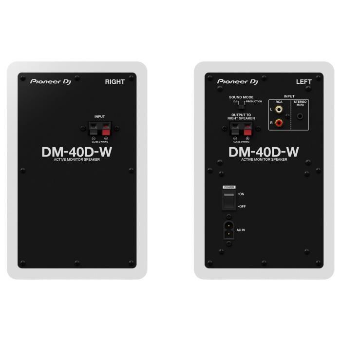 Enceintes de monitoring - PIONEER DJ - DM-40D - Bass Reflex - 2x19W - Blanc