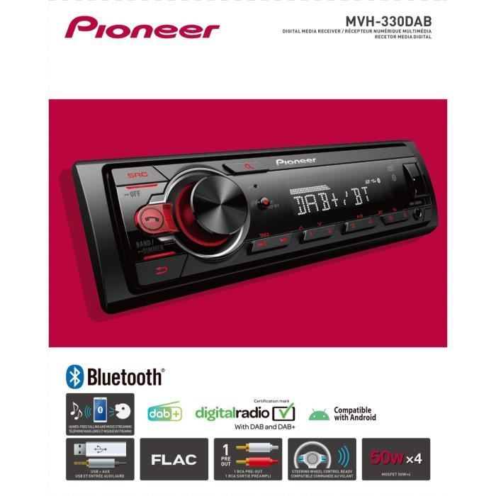Autoradio - PIONEER - 1DIN - Bluetooth - DAB - USB