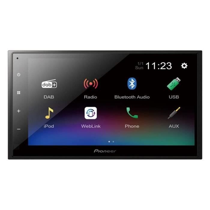 Autoradio multimédia - PIONEER - Ecran capacitif 6,8- 2DIN - DAB - USB - Entrée caméra de recul