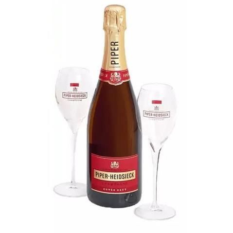 Champagne Piper-Heidsieck - CuvÈe Brut - Coffret Travel Flute Gift Set 1 Bouteille + 2 fl˚tes