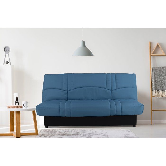 Banquette Clic-clac - 3 places - Tissu Bleu canard - 190 x 90 x 92 cm - PIXIE