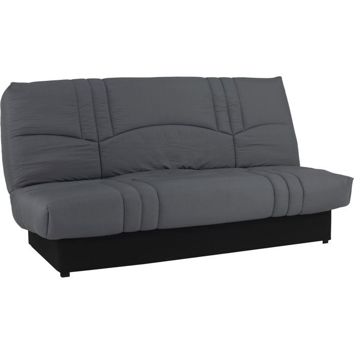 Canapé convertible Clic-clac - 3 places - Tissu Gris Anthracite - 190 x 90 x 92 cm - PIXIE