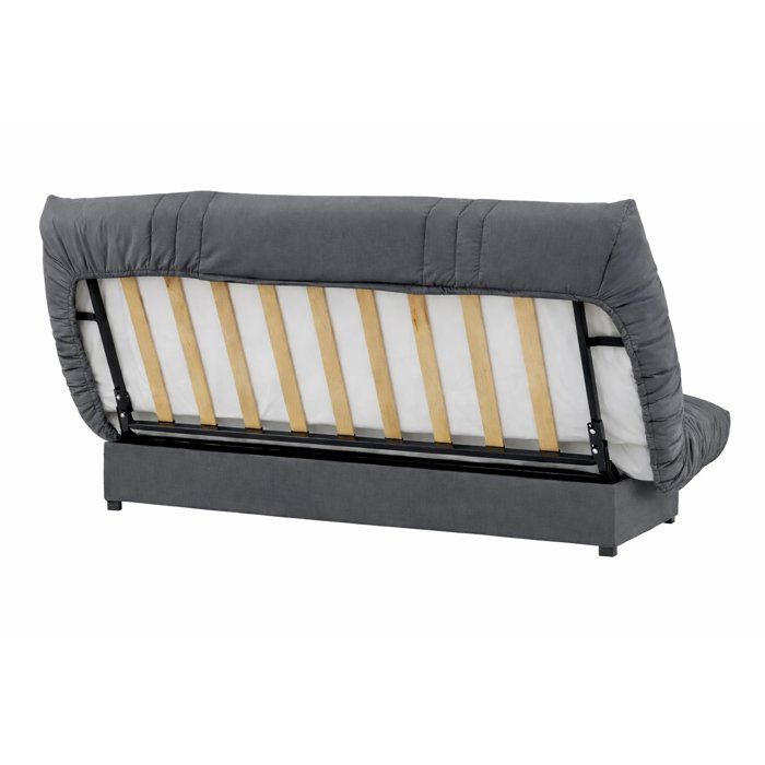 Canapé convertible Clic-clac - 3 places - Tissu Gris Anthracite - 190 x 90 x 92 cm - PIXIE