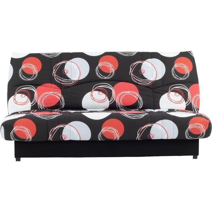 Banquette clic-clac - 3 places - Planete Noir - 190 x 90 x 92 cm - PIXIE