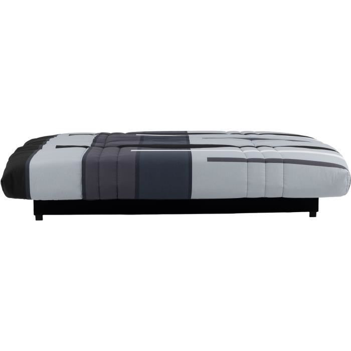 Banquette clic-clac - 3 places - Piste Gris - 190 x 90 x 92 cm - PIXIE