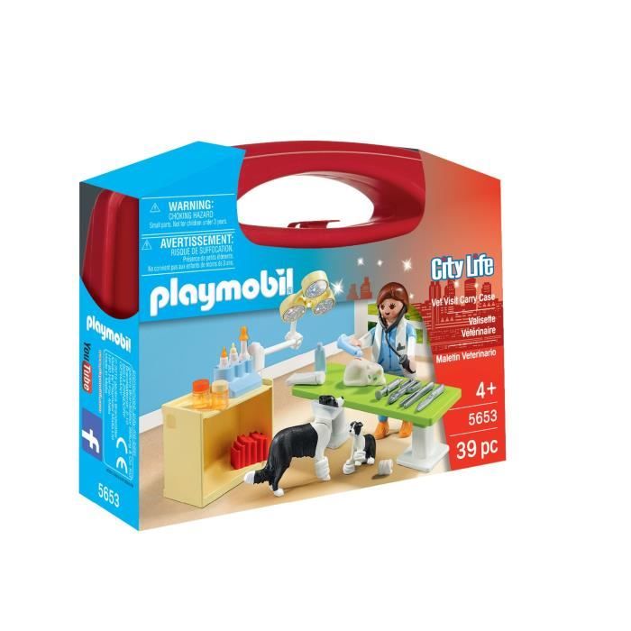 PLAYMOBIL 5653 Valisette VÈtÈrinaire - City Life - Jeu de rÙle crÈatif - Des 4 ans