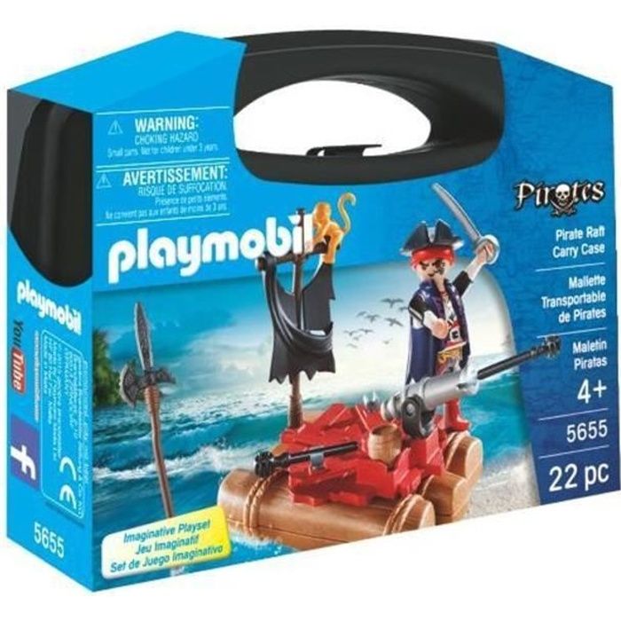 PLAYMOBIL 5655 Valisette Pirate, Canon et projectiles, 22 pieces, A partir de 4 ans