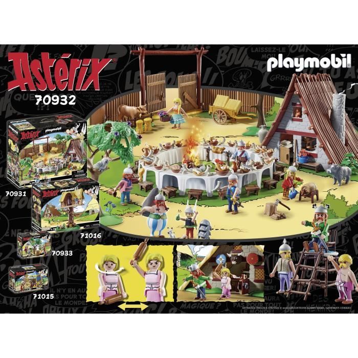 PLAYMOBIL 70932 Astérix, La hutte d'Abraracourcix, Personnages, 110 pieces, Des 5 ans