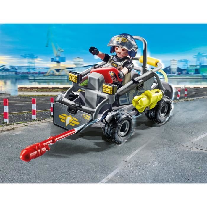 PLAYMOBIL 71147 Quad transformable de bandit, Les policiers Unité d'élite, City Action, Des 5 ans