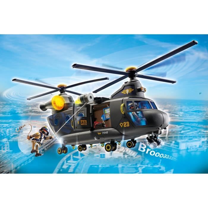 PLAYMOBIL 71149 Hélicoptere de transport des forces spéciales, Les policiers, City Action, Unité d'élite, 117 pieces, Des 5 ans