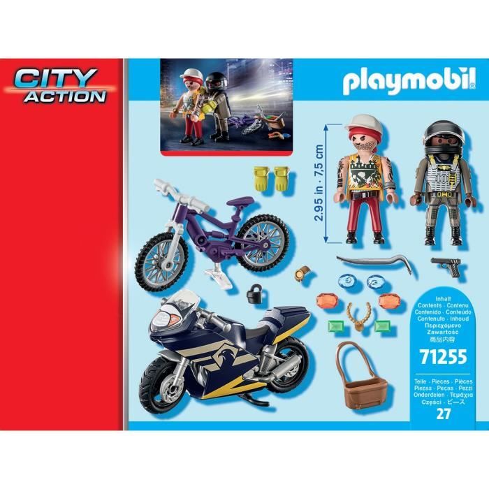 PLAYMOBIL 71255 Starter Pack Agent et voleur, City Action, Les policiers, Des 4 ans