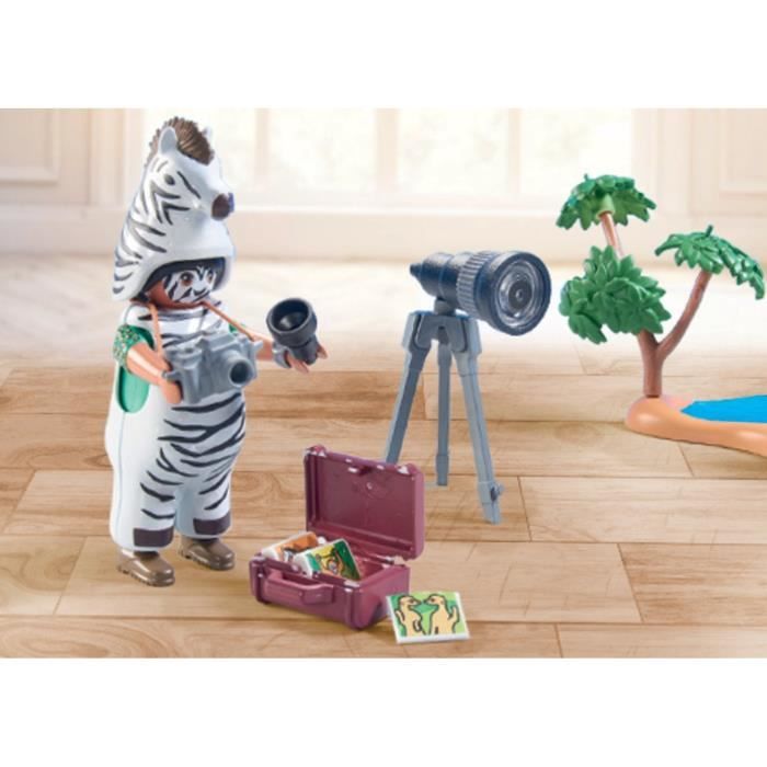 PLAYMOBIL 71295 Photographe avec déguisement et zebres, Wiltopia, 36 pieces, des 4 ans