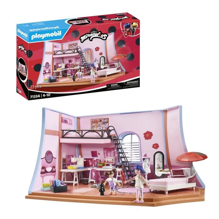 PLAYMOBIL 71334 Miraculous Chambre de Marinette, Miraculous lady bug, 73 pieces, Des 4 ans