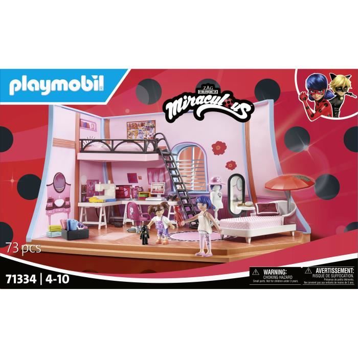 PLAYMOBIL 71334 Miraculous Chambre de Marinette, Miraculous lady bug, 73 pieces, Des 4 ans