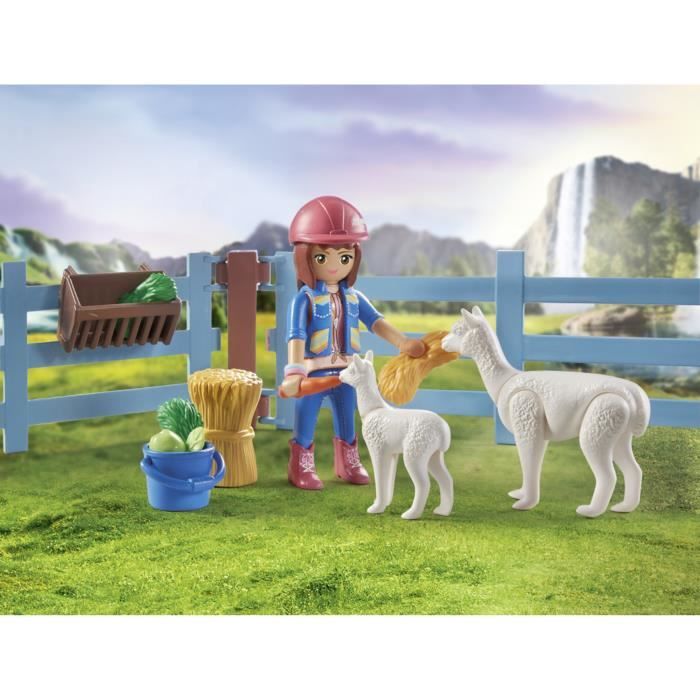 PLAYMOBIL 71353 Amelia & Whisper avec box pour chevaux, Horses of Waterfall, 117 pieces, Des 5 ans